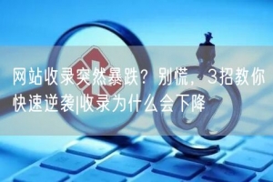 网站收录突然暴跌？别慌，3招教你快速逆袭|收录为什么会下降