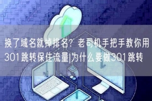 换了域名就掉排名？老司机手把手教你用301跳转保住流量|为什么要做301跳转